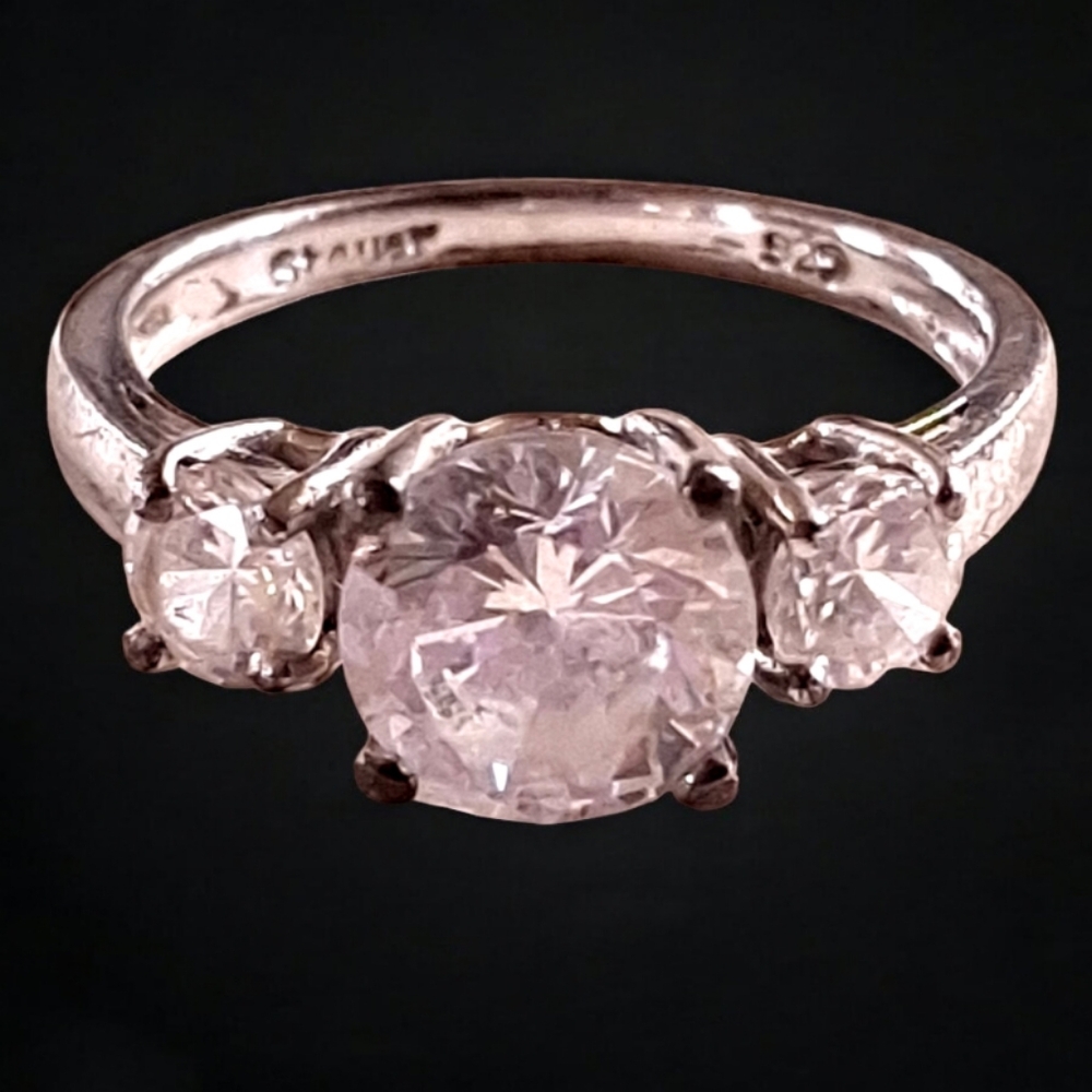 Vintage Signed STAUER Sterling Silver 925 3 Stone Ring Size 73.4 grams Size 7 - Picture 8 of 10